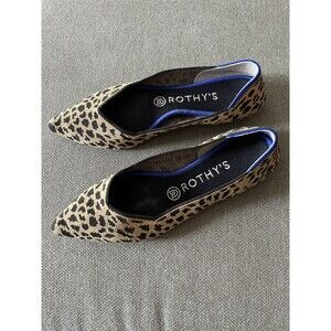 ROTHYS “The Point” Ballet Flats Leopard Animal Print Shoes, RETIRED, Size 7.5